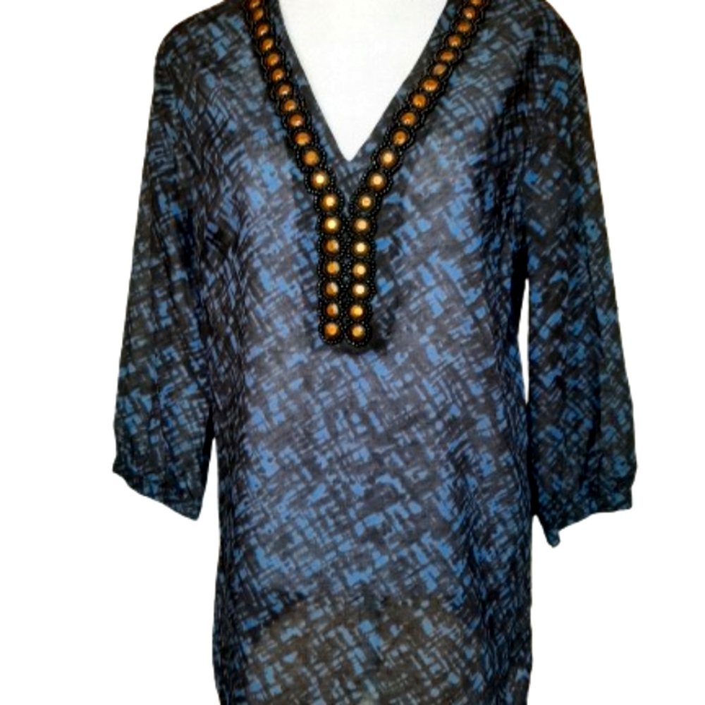 MICHAEL KORS - Beautiful blue and black tunic 3/4 sleeves - Size: M